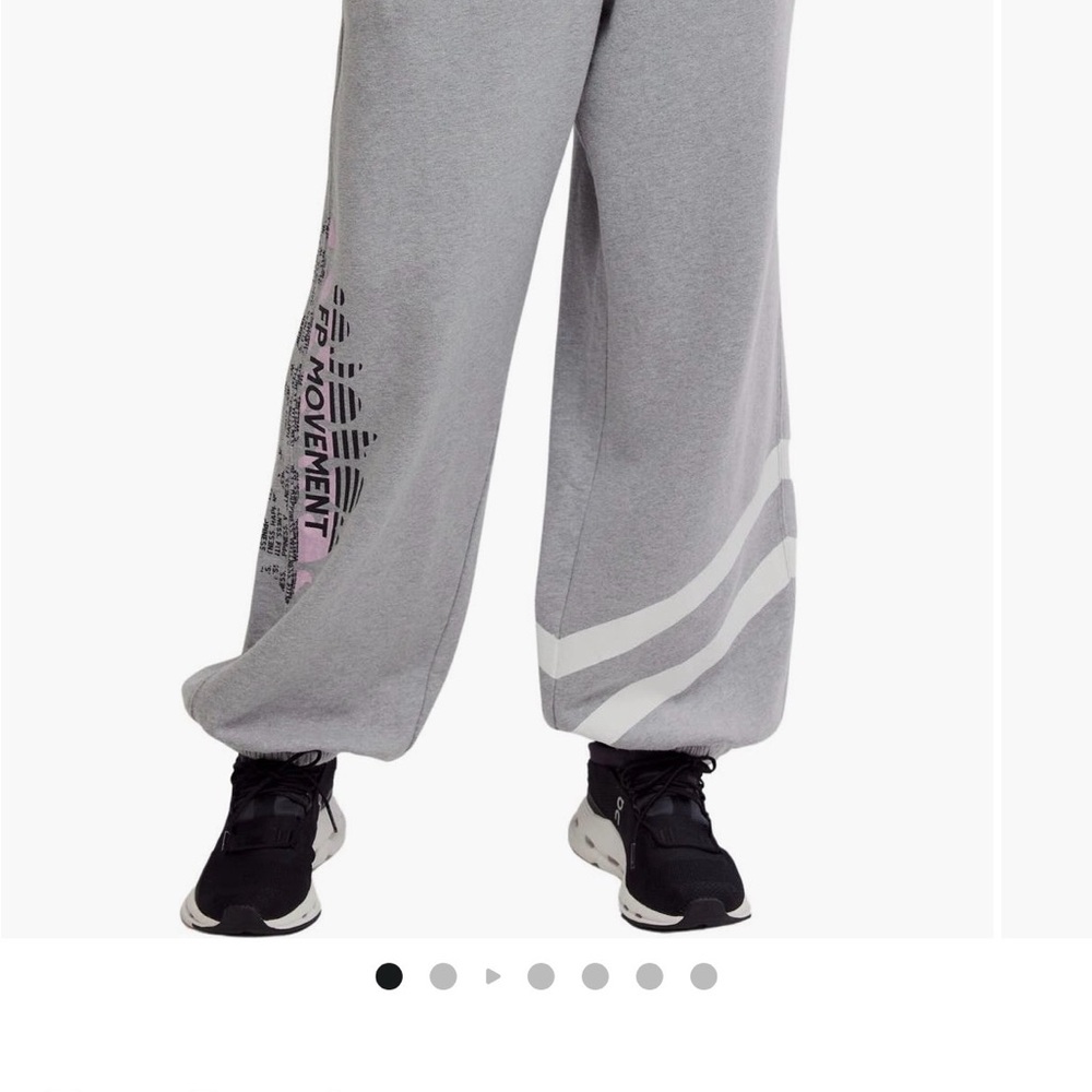 FP Movememt gray Sweatpants with coral and White Accents size L, like new!